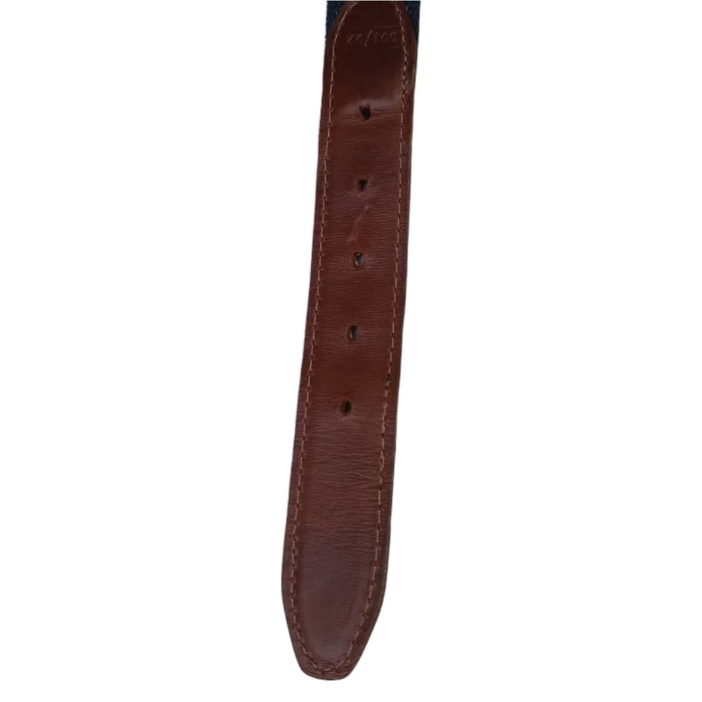 Olly Oxen Red Blue Gingham Leather Belt Size 40 / 100 - Picture 6 of 6